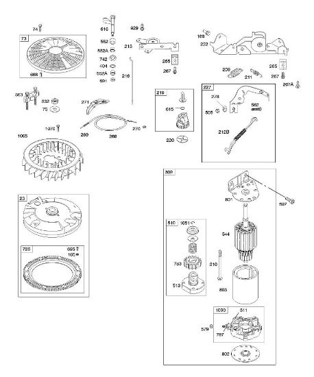 B&S - 40â  407577-0111-E1 E - Mandos, arranque eléctrico, volante, resorte de regulador de la marca Stihl