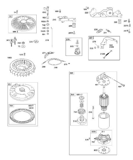 B&S - 44â  441677-0141-B1 E - Mandos, arranque eléctrico, volante, resorte de regulador de la marca Stihl