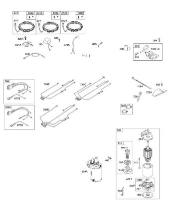 B&S - 44â  445577-0136-B1 A - Generador, mazo de cable, motor de arranque, encendido de la marca Stihl