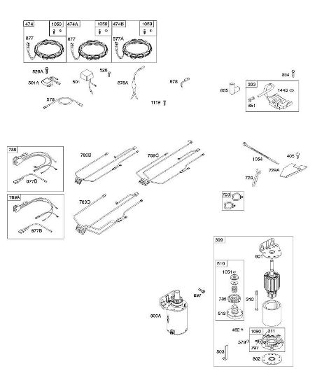 B&S - 44â  445577-0136-B1 A - Generador, mazo de cable, motor de arranque, encendido de la marca Stihl