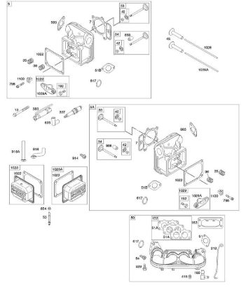B&S - 44â  445577-6138-B1 D - Culata, tapa de balancines, colector de admisión de la marca Stihl