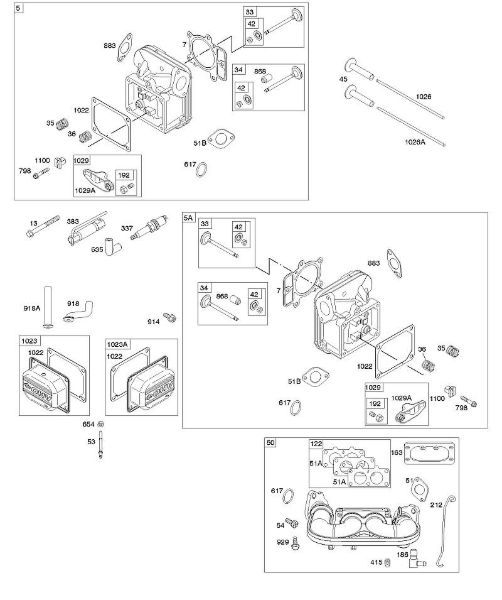 B&S - 44â  445577-6138-B1 D - Culata, tapa de balancines, colector de admisión de la marca Stihl