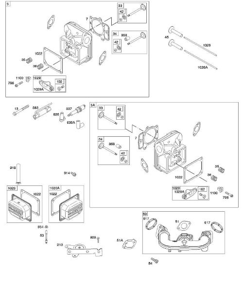 B&S - 44â  44N677-0017-B1 C - Culata, tapa de balancines, colector de admisión de la marca Stihl