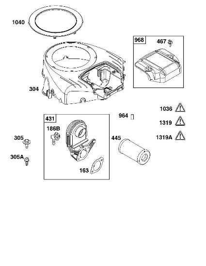 B&S - 44â  44N677-0017-B5 B - CONJUNTO DE CARCASA DEL VENTILADOR Y FILTRO DE AIRE de la marca Stihl