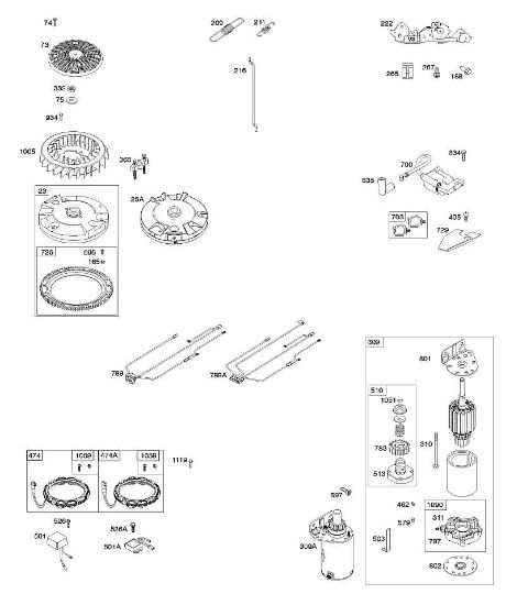 B&S - 44â  44R577-0001-H1 G - Volante, mandos, mazo de cables, alternador, arrancador de la marca Stihl