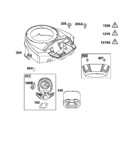 B&S - 44â  44U777-0010-G1 B - CONJUNTO DE CARCASA DEL VENTILADOR Y FILTRO DE AIRE de la marca Stihl