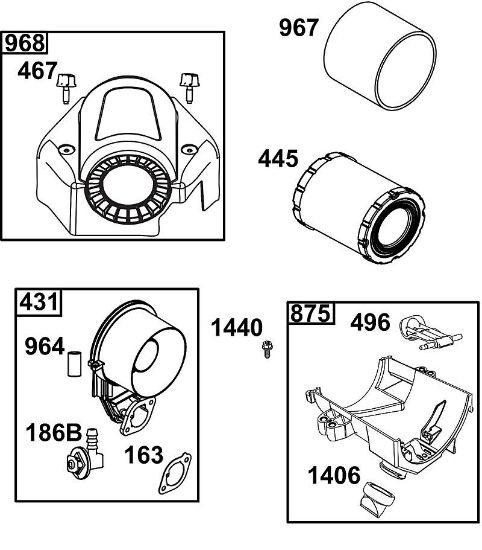 B&S - 49â  49T877-0046-G1 A - CONJUNTO DE FILTRO DE AIRE de la marca Stihl