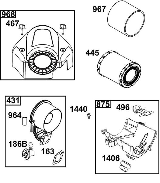 B&S - 49â  49T877-0046-G1 A - CONJUNTO DE FILTRO DE AIRE de la marca Stihl
