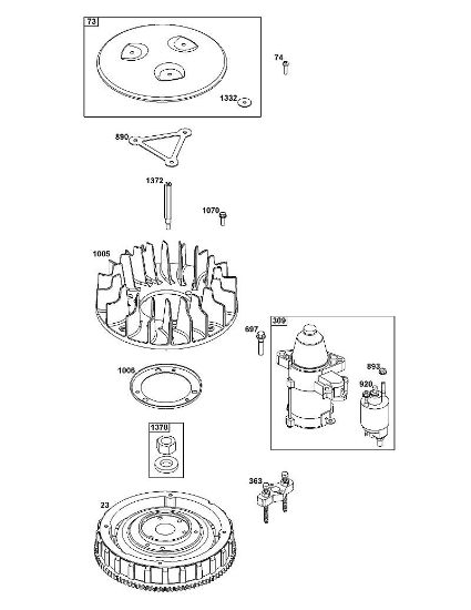 B&S - 61â  61G877-0014-J1 J - CONJUNTO DE RUEDA VOLANTE, ENCENDIDO Y MOTOR DE ARRANQUE de la marca Stihl
