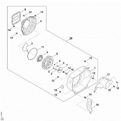 Imagen de J - Sistema de arranque, carcasa del ventilador EHC 600.0 (EHC600-0002)