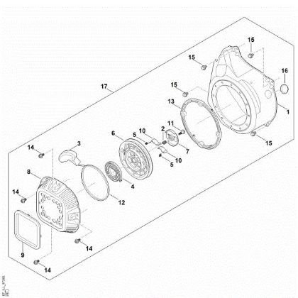 Imagen de J - Sistema de arranque, carcasa del ventilador EHC 700.0 (EHC700-0001)