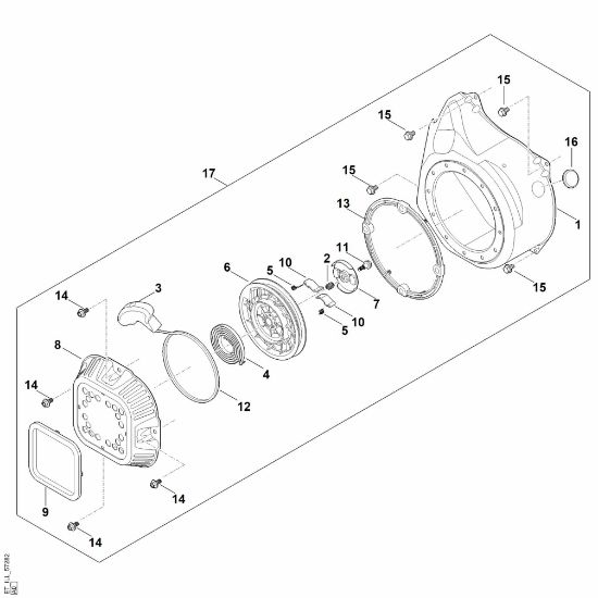 Imagen de J - Sistema de arranque, carcasa del ventilador EHC 700.0 (EHC700-0001)