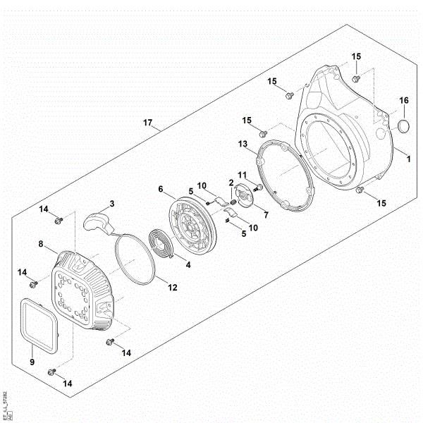 Imagen de J - Sistema de arranque, carcasa del ventilador EHC 700.0 (EHC700-0001)