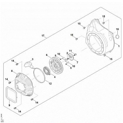 Imagen de J - Sistema de arranque, carcasa del ventilador EHC 700.0 (EHC700-0002)