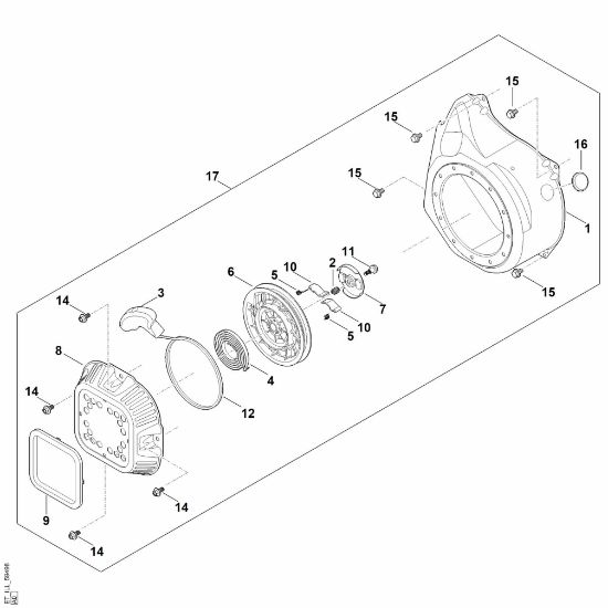 Imagen de J - Sistema de arranque, carcasa del ventilador EHC 700.0 (EHC700-0002)