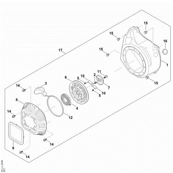 Imagen de J - Sistema de arranque, carcasa del ventilador EHC 700.0 (EHC700-0002)