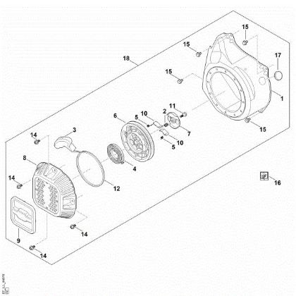 Imagen de J - Sistema de arranque, carcasa del ventilador EHC 705.0 (EHC705-0001)
