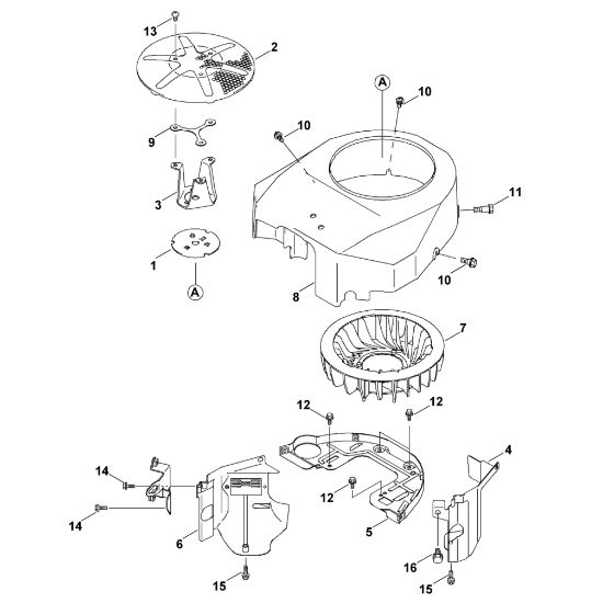 Imagen de F - Cubierta/ rotor de ventilador FH580V-AS51