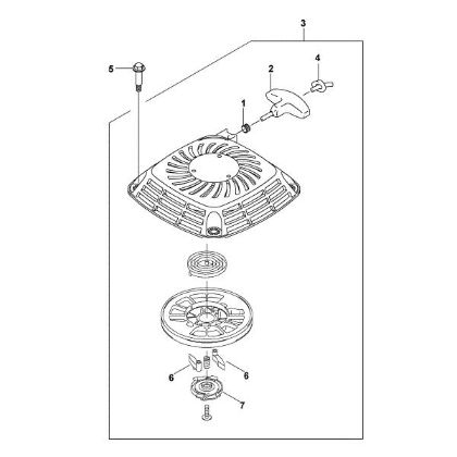 Imagen de L - Tapa del ventilador con dispositivo de arranque FJ180V-AM58