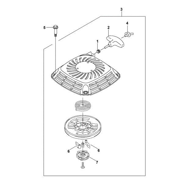 Imagen de L - Tapa del ventilador con dispositivo de arranque FJ180V-AM58