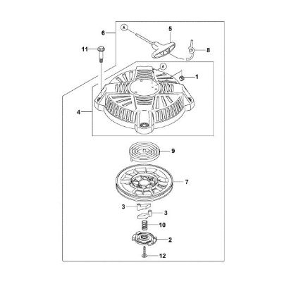 Imagen de L - Tapa del ventilador con dispositivo de arranque FJ180V-AM93
