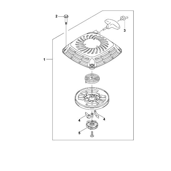Imagen de L - Tapa del ventilador con dispositivo de arranque FJ180V-BS61