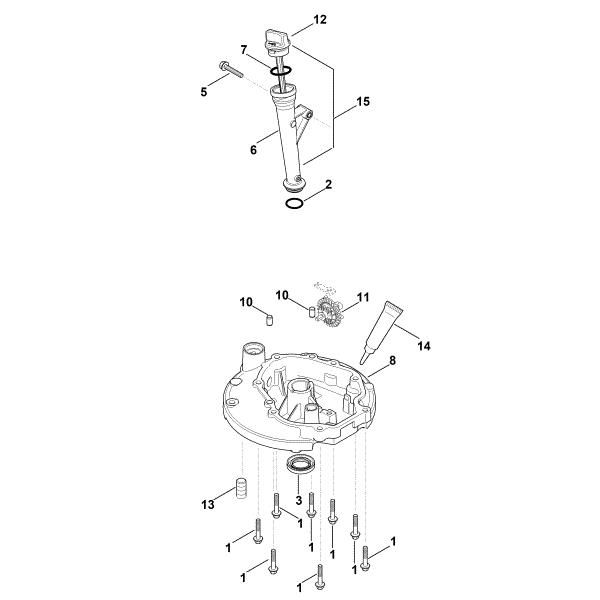 Imagen de J - Sistema de lubricacián, cárter de aceite HD675 (HD675-3015)