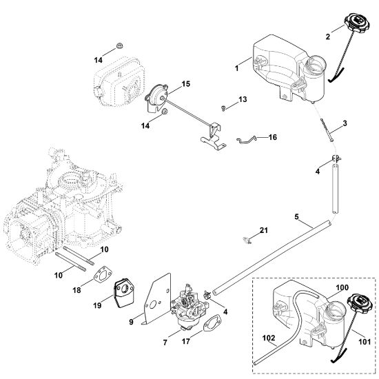 Imagen de G - Carburador, tuberà­a de combustible XT-675 (XT675-2047)