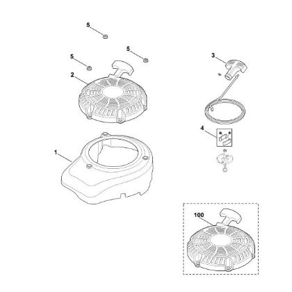 Imagen de L - Tapa del ventilador, dispositivo de arranque XT-800 (XT800-0036)