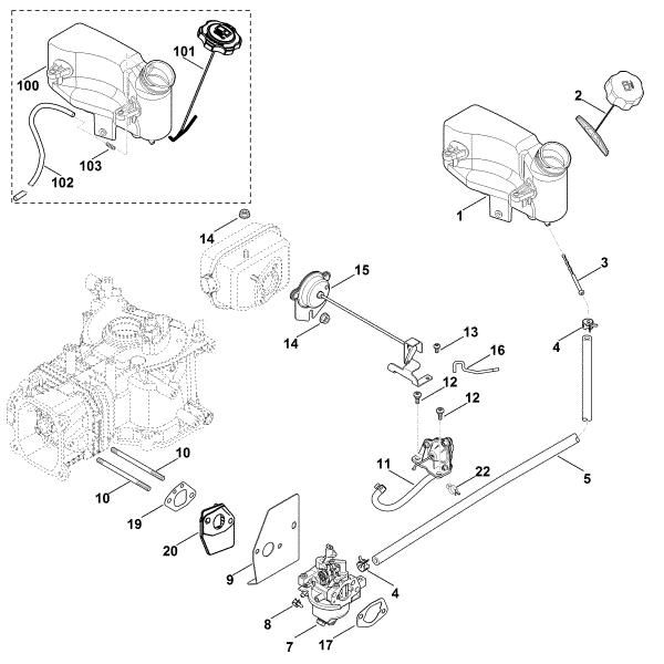 Imagen de G - Carburador, tuberà­a de combustible XT-800 (XT800-2052)