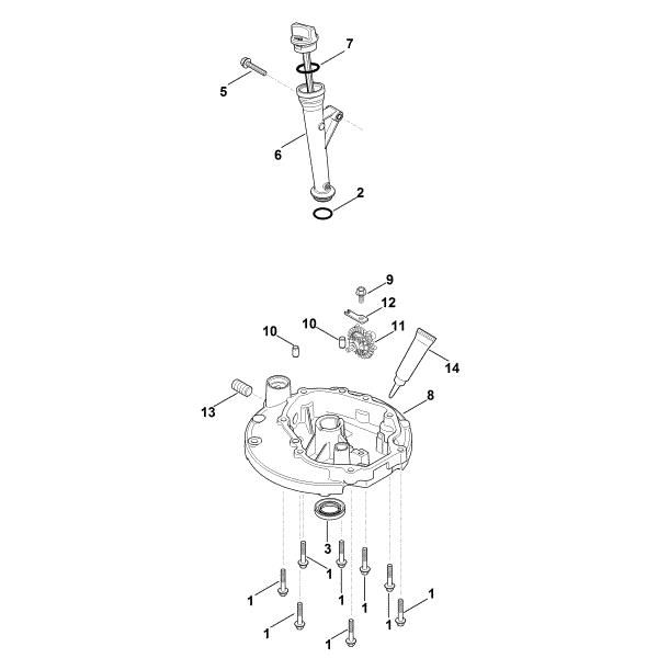 Imagen de K - Sistema de lubricacián, cárter de aceite XT-800 (XT800-3086)