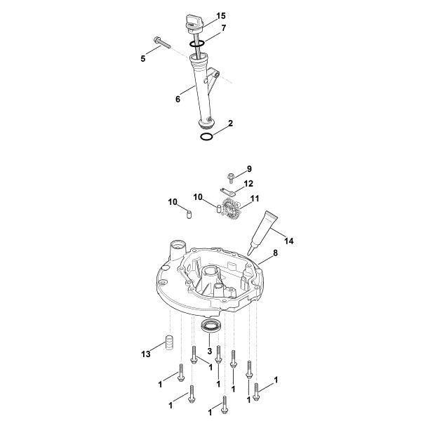 Imagen de J - Sistema de lubricacián, cárter de aceite XT-800 (XT800-3090)