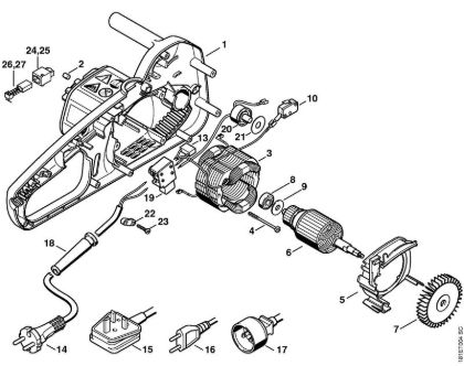 Electrosierras (MSE) E 180 C Motor eléctrico de la marca Stihl