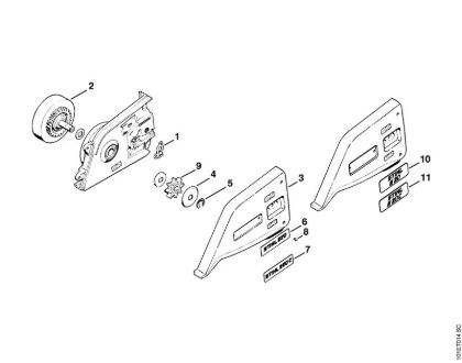 Electrosierras (MSE) E 20 Tapa del pióón de cadena (13.98), (40.94) de la marca Stihl