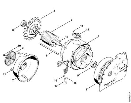 Electrosierras (MSE) E 30 Carcasa del estator, Arbol del motor de la marca Stihl