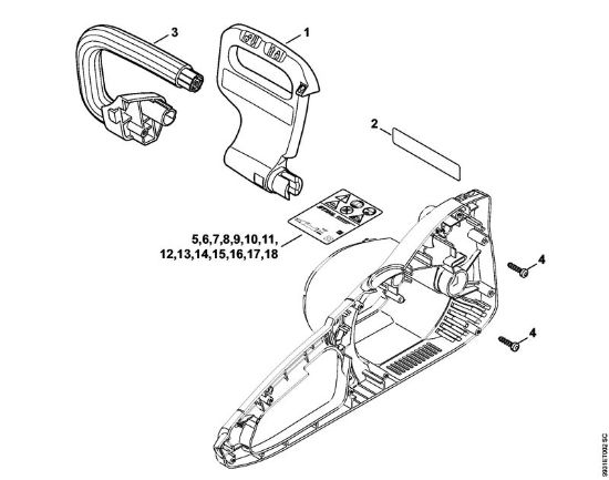 Electrosierras (MSE) MSE 170 C-BQ Protector salvamanos, Manillar tubular de la marca Stihl