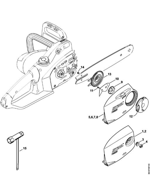 Electrosierras (MSE) MSE 170 C-BQ Tapa del pióón de cadena, Heramientas de la marca Stihl