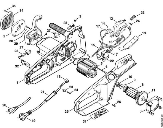 Electrosierras (MSE) MSE 220 C Motor eléctrico MSE 220 C de la marca Stihl