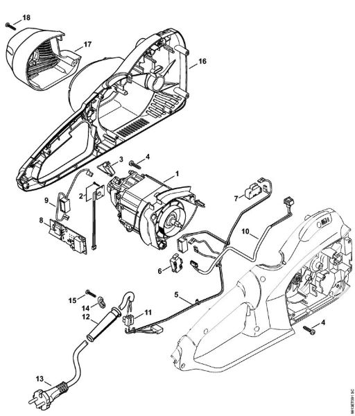 Electrosierras (MSE) MSE 250 C-Q Motor eléctrico, Cárter de motor de la marca Stihl