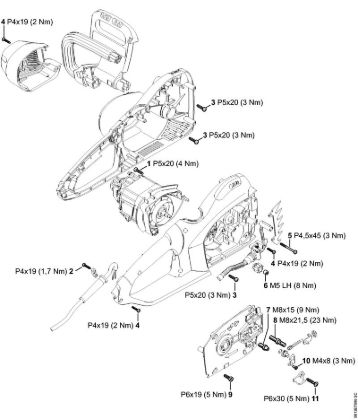 Electrosierras (MSE) MSE 250 C-Q Pares de apriete de la marca Stihl
