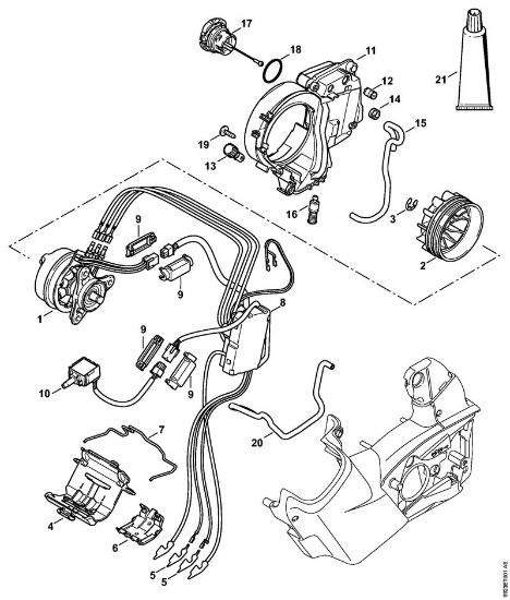 Motosierras de baterí­a (MSA) MSA 160 T Motor eléctrico, Módulo electrónico, Deposito de aceite de la marca Stihl
