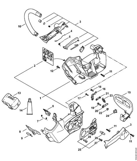 Motosierras de baterí­a (MSA) MSA 161 T Cárter de motor, Manillar tubular de la marca Stihl
