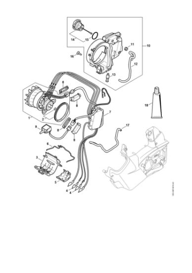 Imagen de Motor eláctrico, Mádulo electránico, Deposito de aceite MSA 161 T