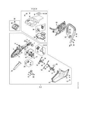 Imagen de B - Carcasa de la empuáadura, manillar tubular, Cubierta MSA 300.0 C-O