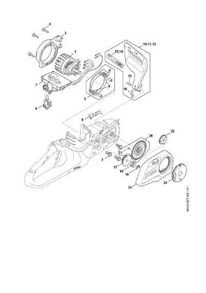Imagen de Motor eláctrico, Mádulo electránico, Tapa del piáán de cadena MSA 60.0 C-B