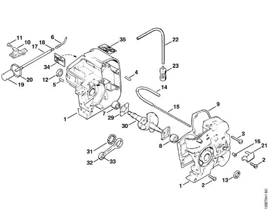 Motosierras de gasolina (MS) 009 LQ Cárter del cigüeóal de la marca Stihl