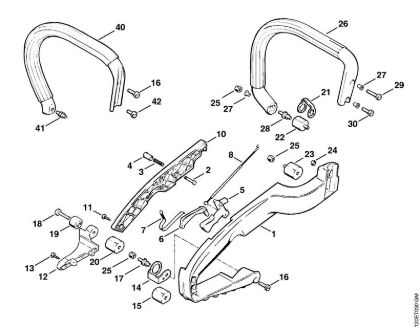Motosierras de gasolina (MS) 010 AV Empuóadura de la marca Stihl