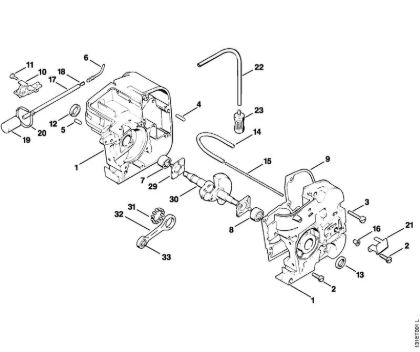 Motosierras de gasolina (MS) 012 AVEQ Cárter del cigüeóal de la marca Stihl