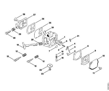 Motosierras de gasolina (MS) 012 AVEQ Carburador C1S-S1 de la marca Stihl