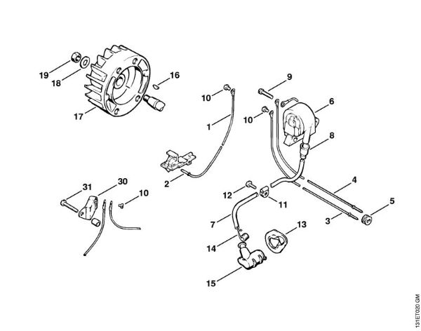 Motosierras de gasolina (MS) 012 AVEQ Sistema de encendido de la marca Stihl